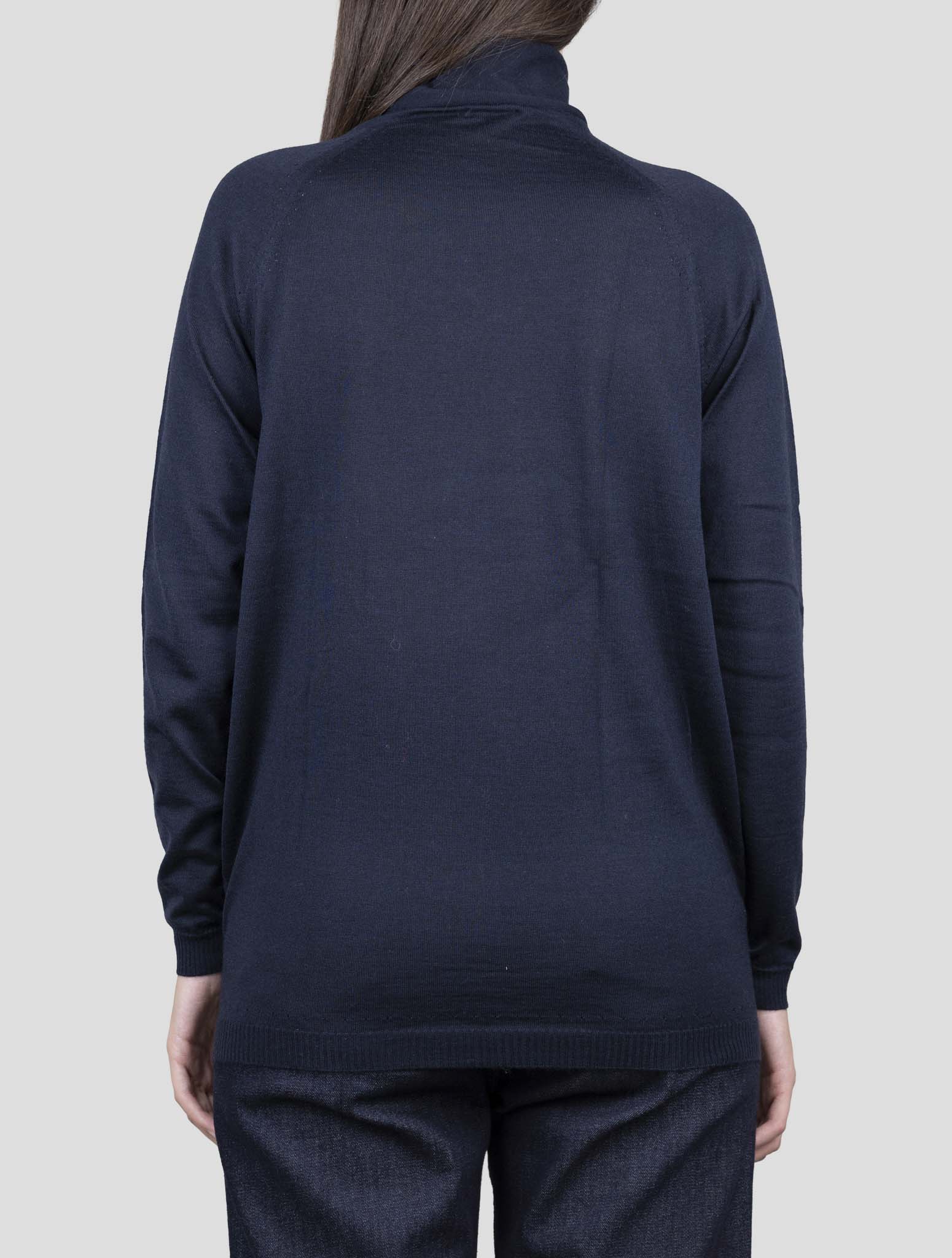 Kiton Blue Cashmere Silk Sweater Turtleneck