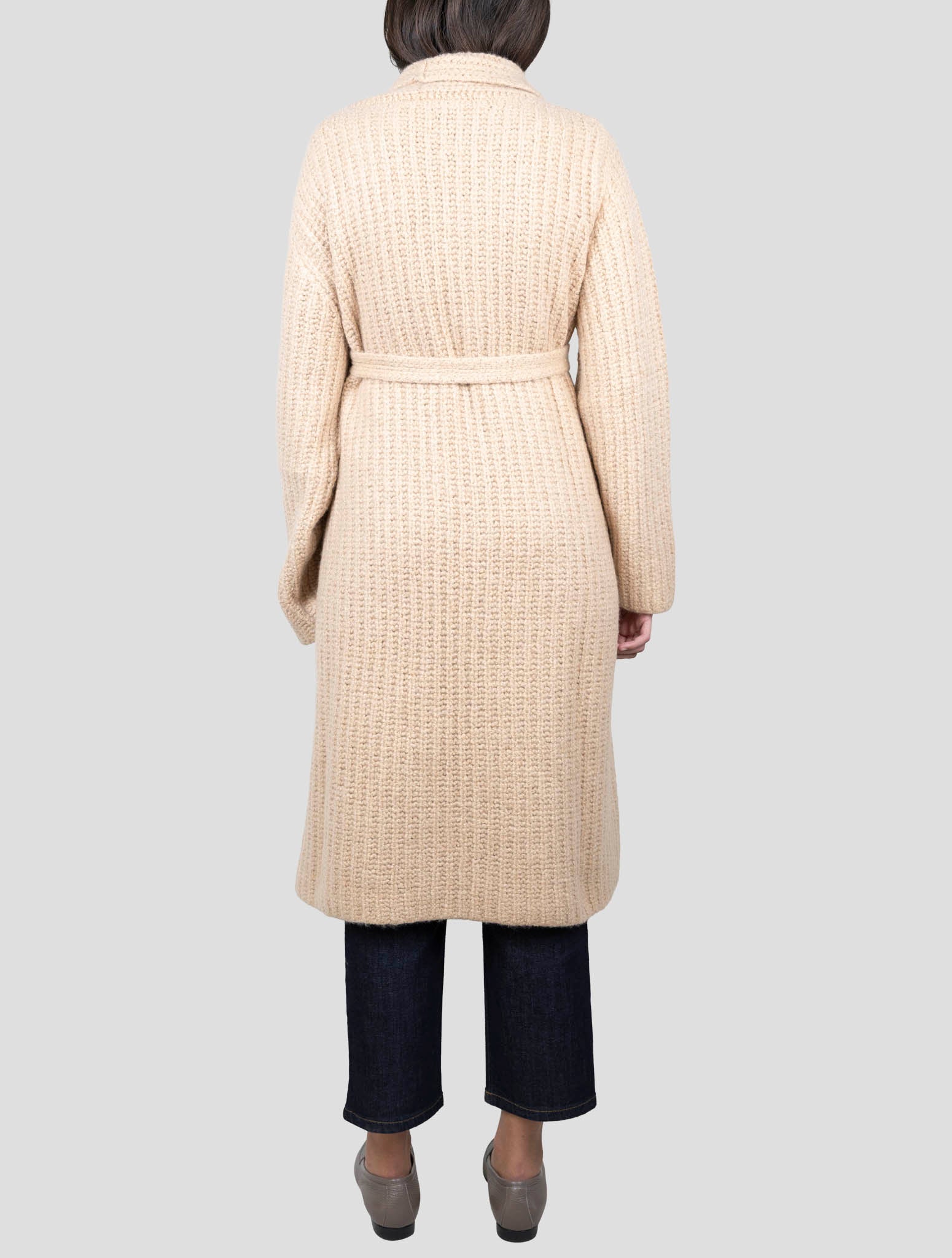 Kiton Brown Cashmere Silk Cardigan layered with turtleneck