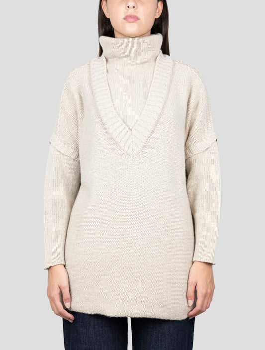Kiton Brown Cashmere Zibellino Sweater V-Neck