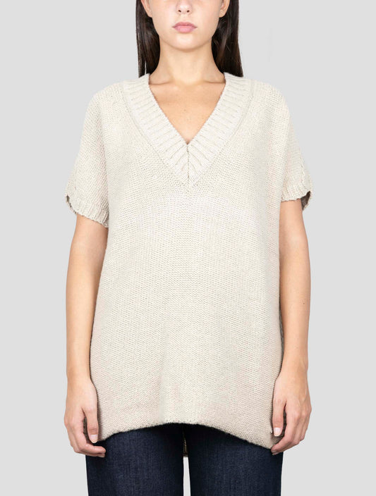 Kiton Brown Cashmere Zibellino Sweater V-Neck
