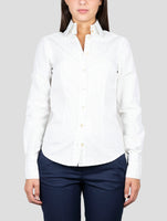 Kiton White Green Cotton Shirt