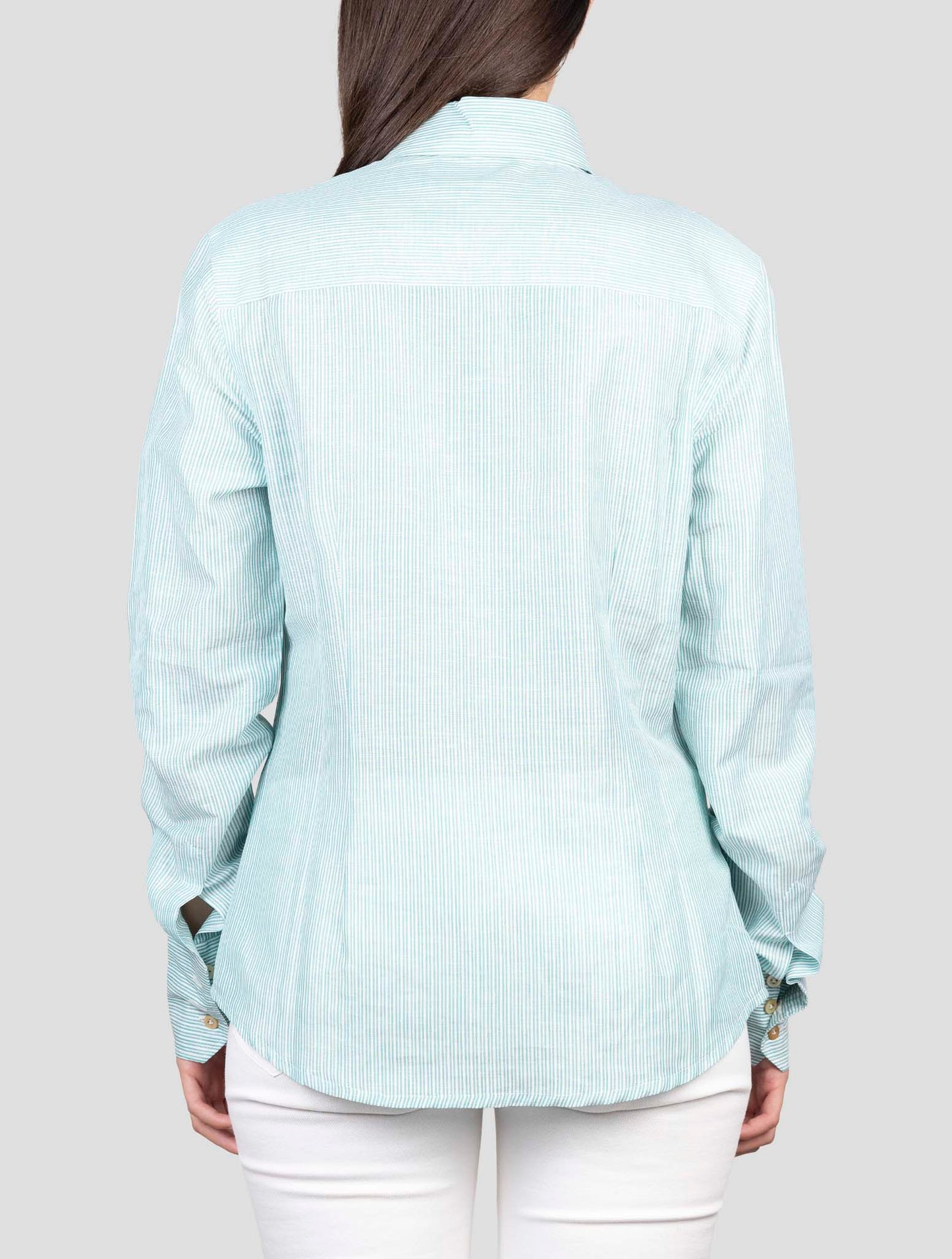 Kiton Gray White Linen Cotton Shirt