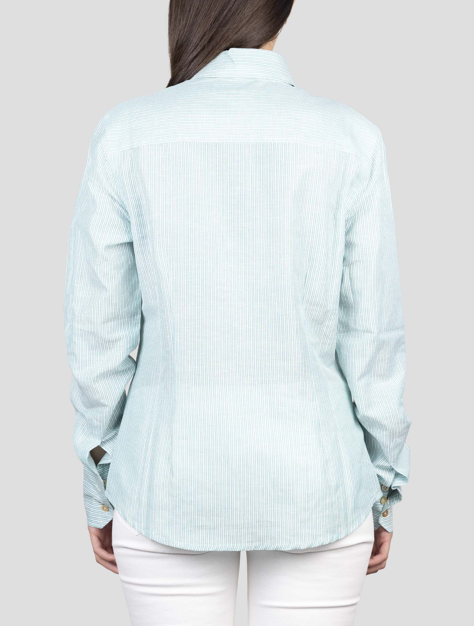 Kiton Gray White Linen Cotton Shirt