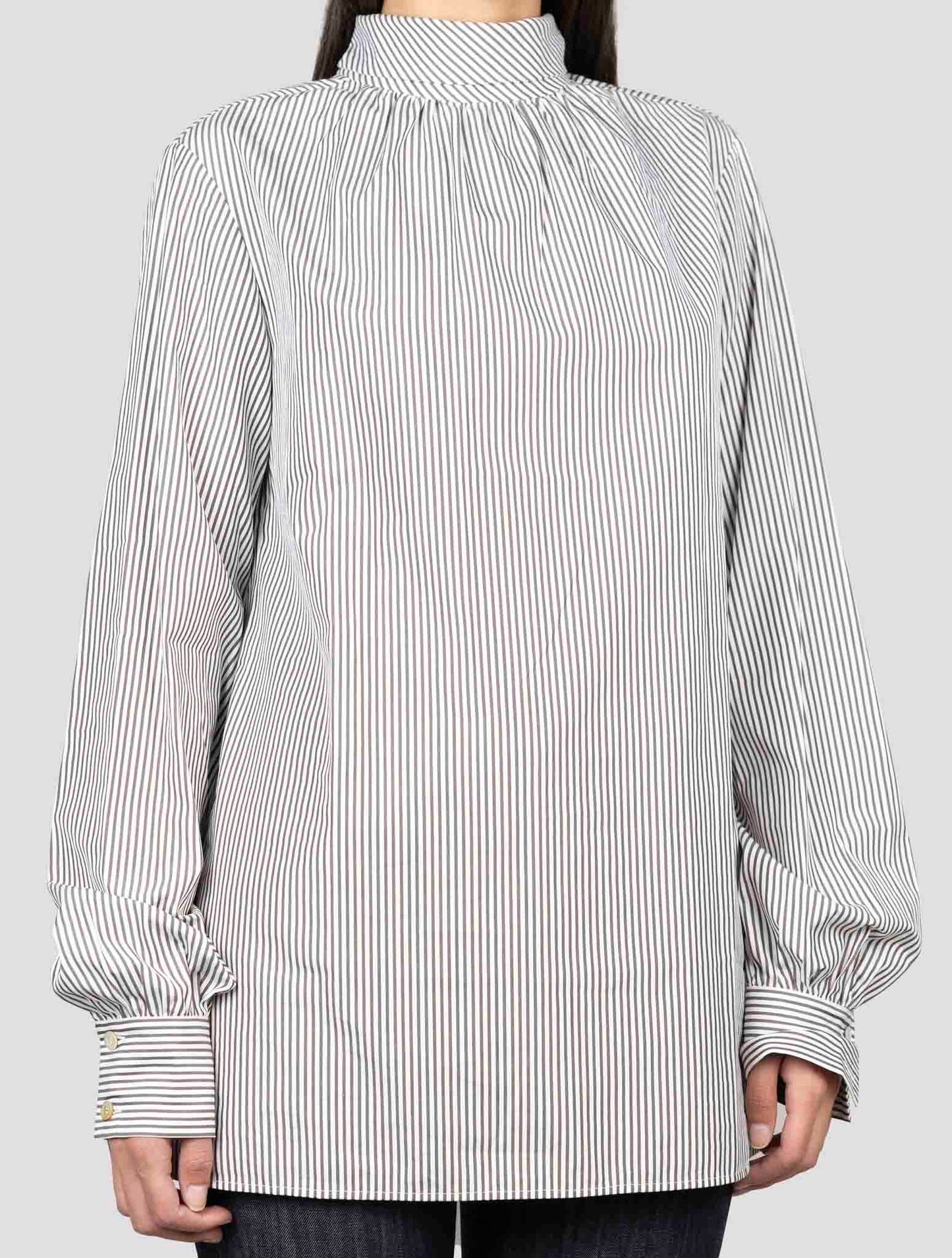 Kiton Gray White  Cotton Shirt