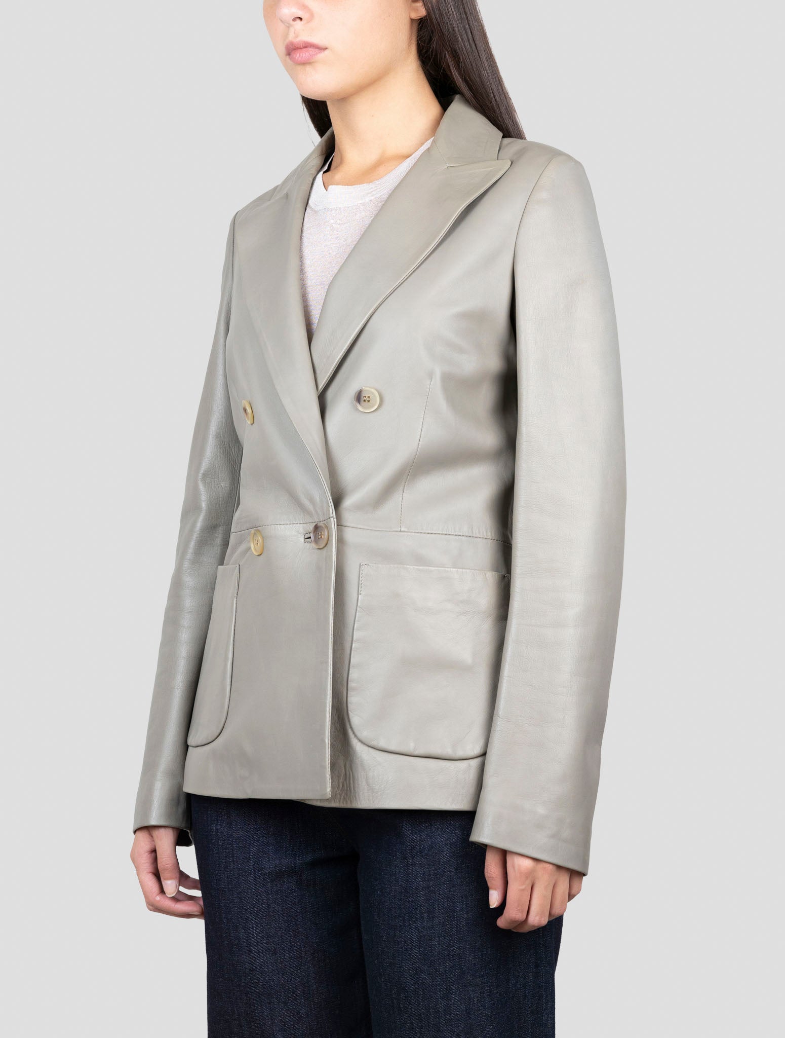 Kiton Green Leather Blazer