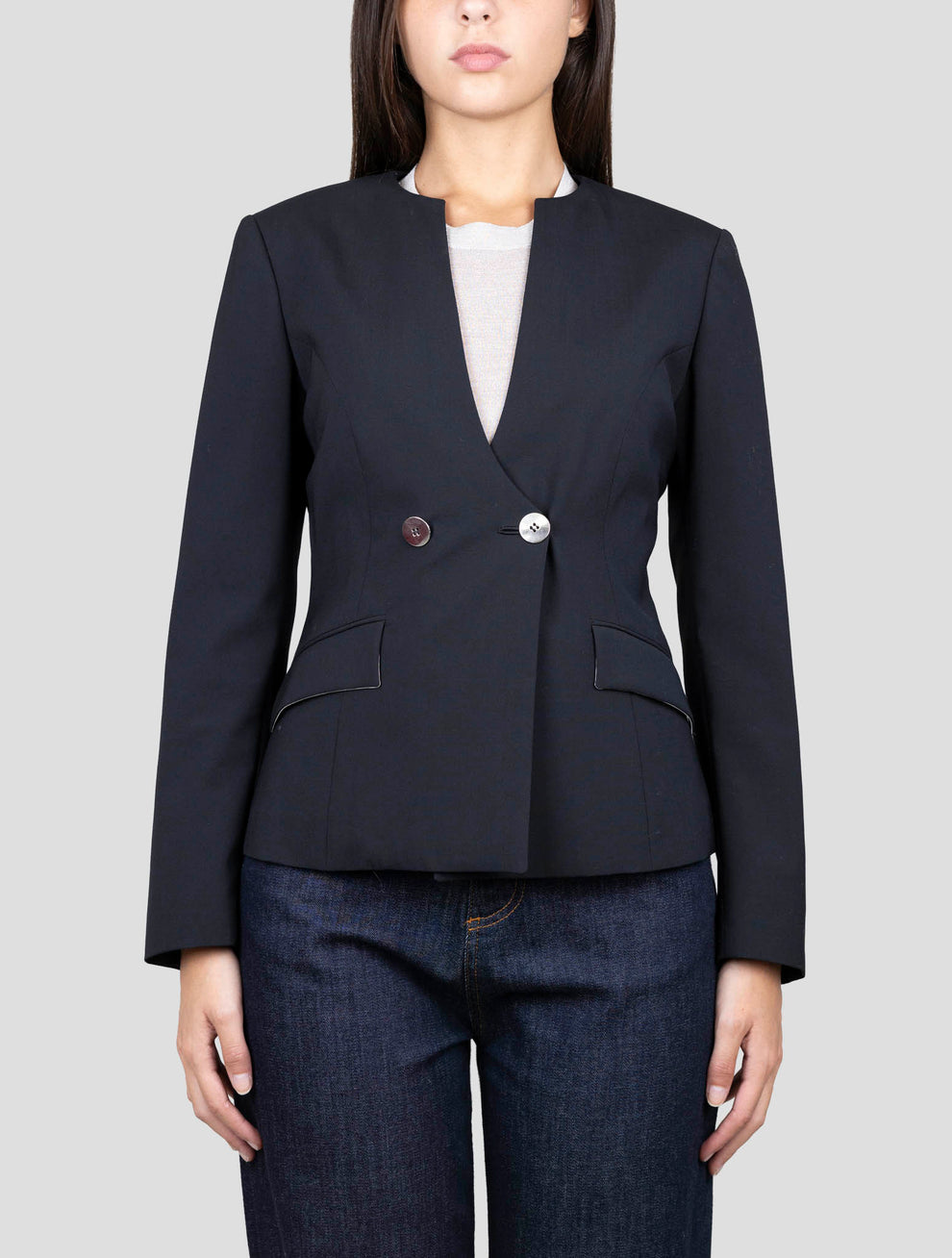 Kiton Black Virgin Wool EA Blazer - image 1