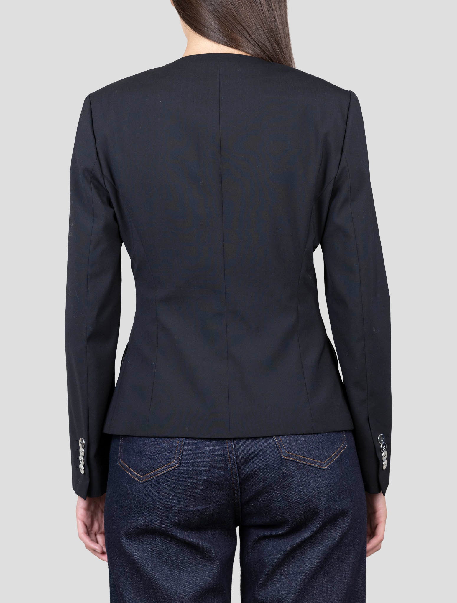 Kiton Black Virgin Wool Ea Blazer