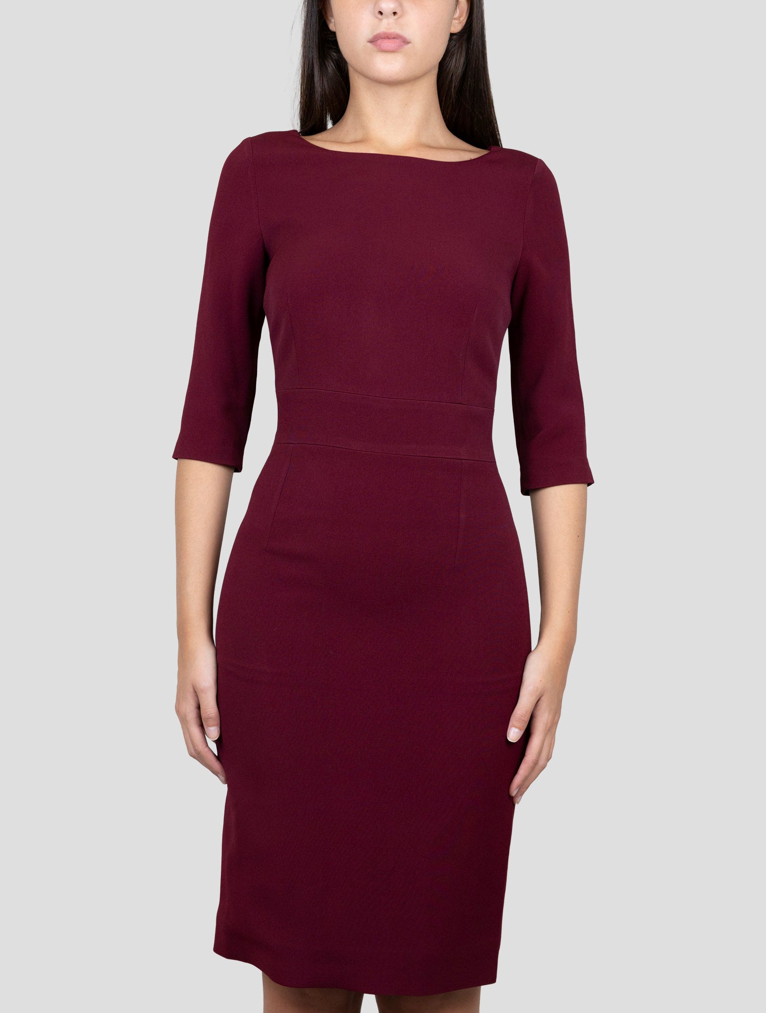 Kiton Burgundy Acetate Viscose Dress