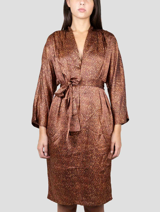Kiton White Black Silk Dress