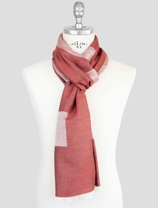 Kiton Red Cashmere Silk Scarf