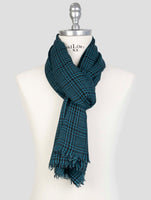 Kiton Green Blue Cashmere Silk Scarf