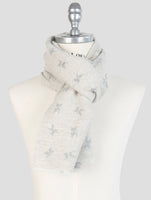 Kiton Gray Wool Cashmere Mink Scarf