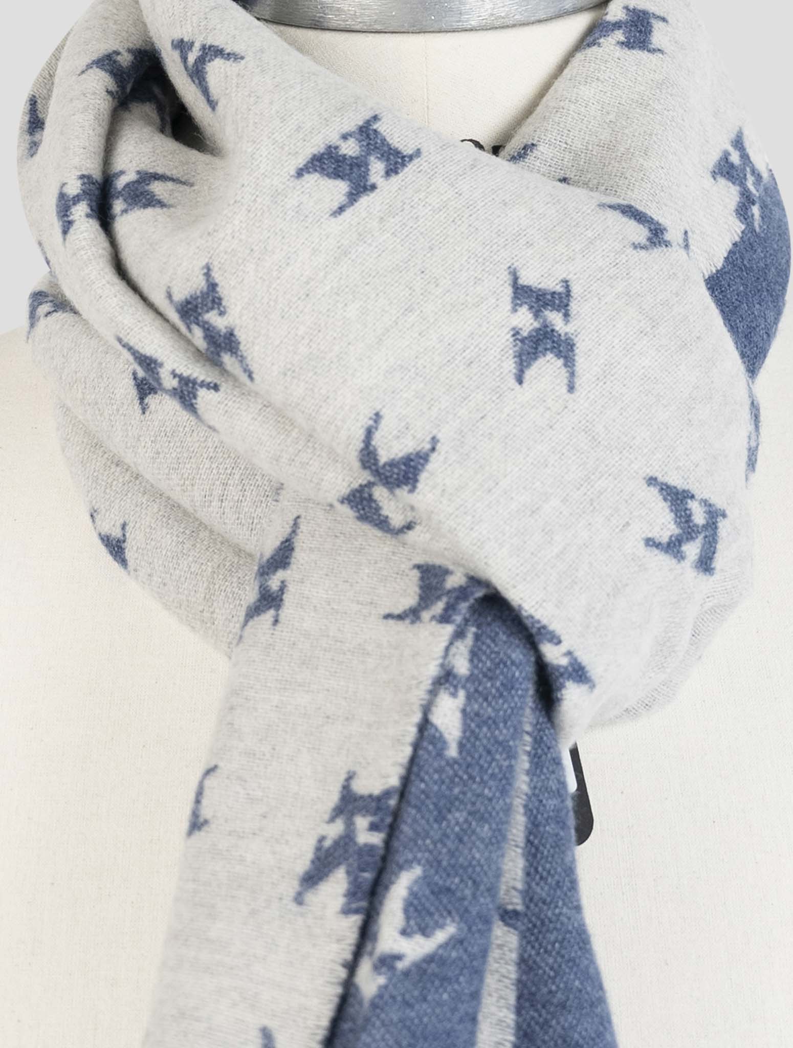 Kiton Gray Wool Cashmere Mink Scarf