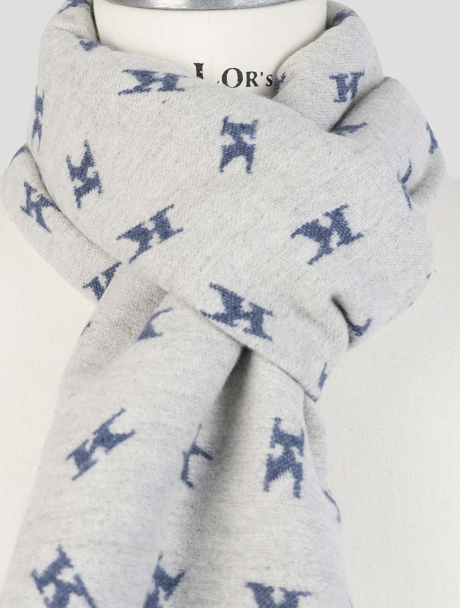 Kiton Gray Wool Cashmere Mink Scarf