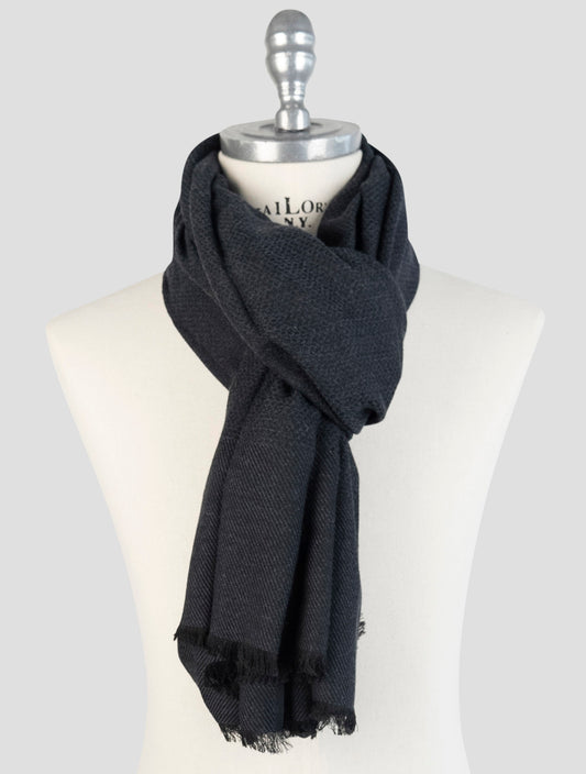 Kiton Blue Cashmere Silk Scarf