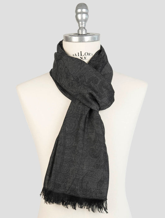Kiton Dark Gray Cashmere Silk Scarf