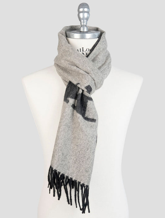 Kiton Gray Cashmere Silk Scarf
