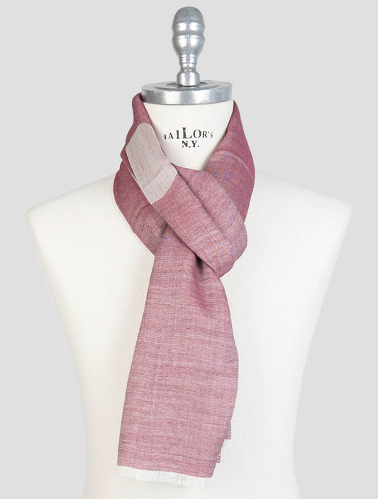 Kiton Burgundy Wool Silk Scarf