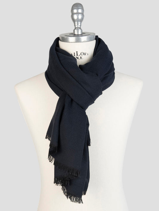 Kiton Blue Cashmere Silk Scarf