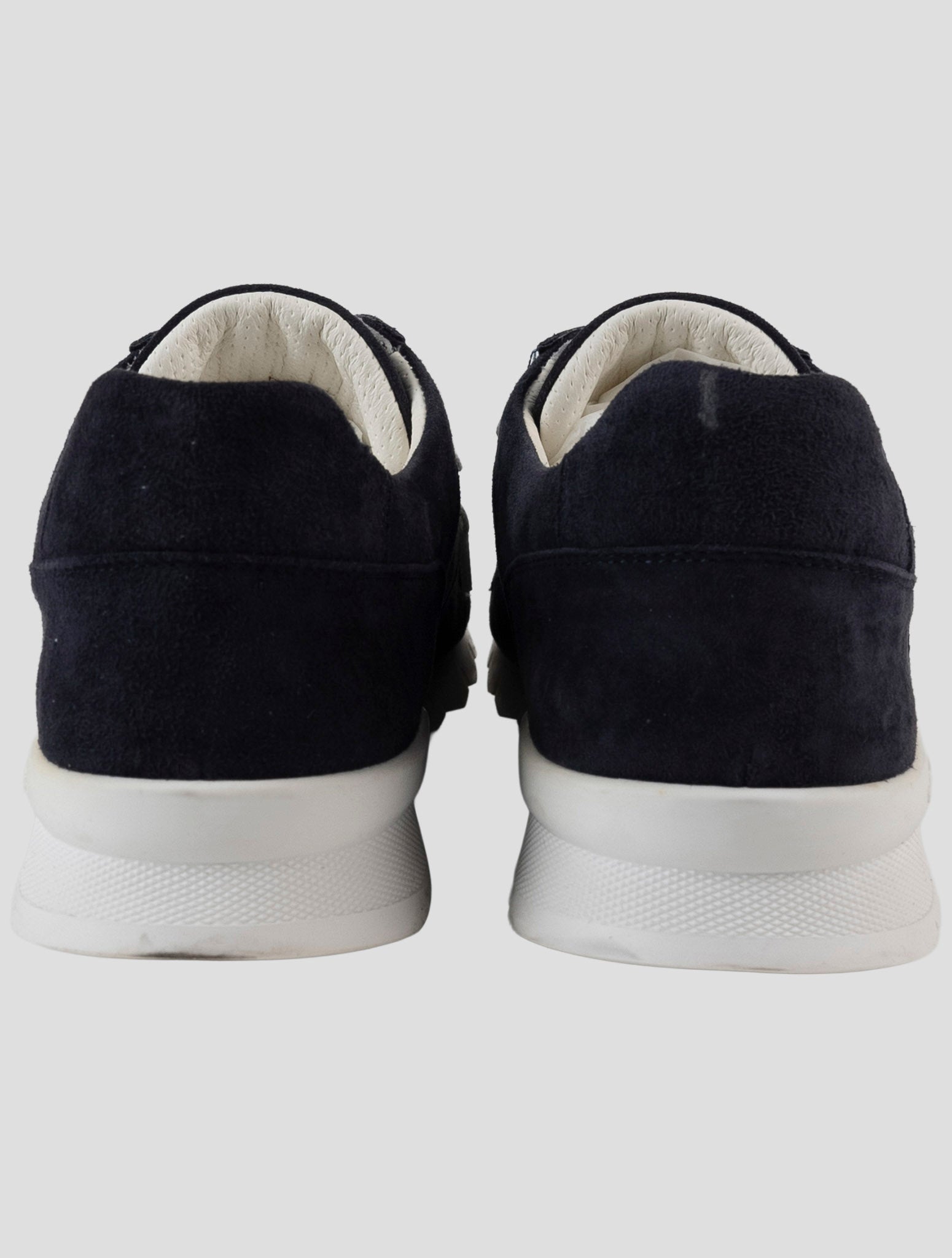 Kiton Blue Leather Suede Sneakers