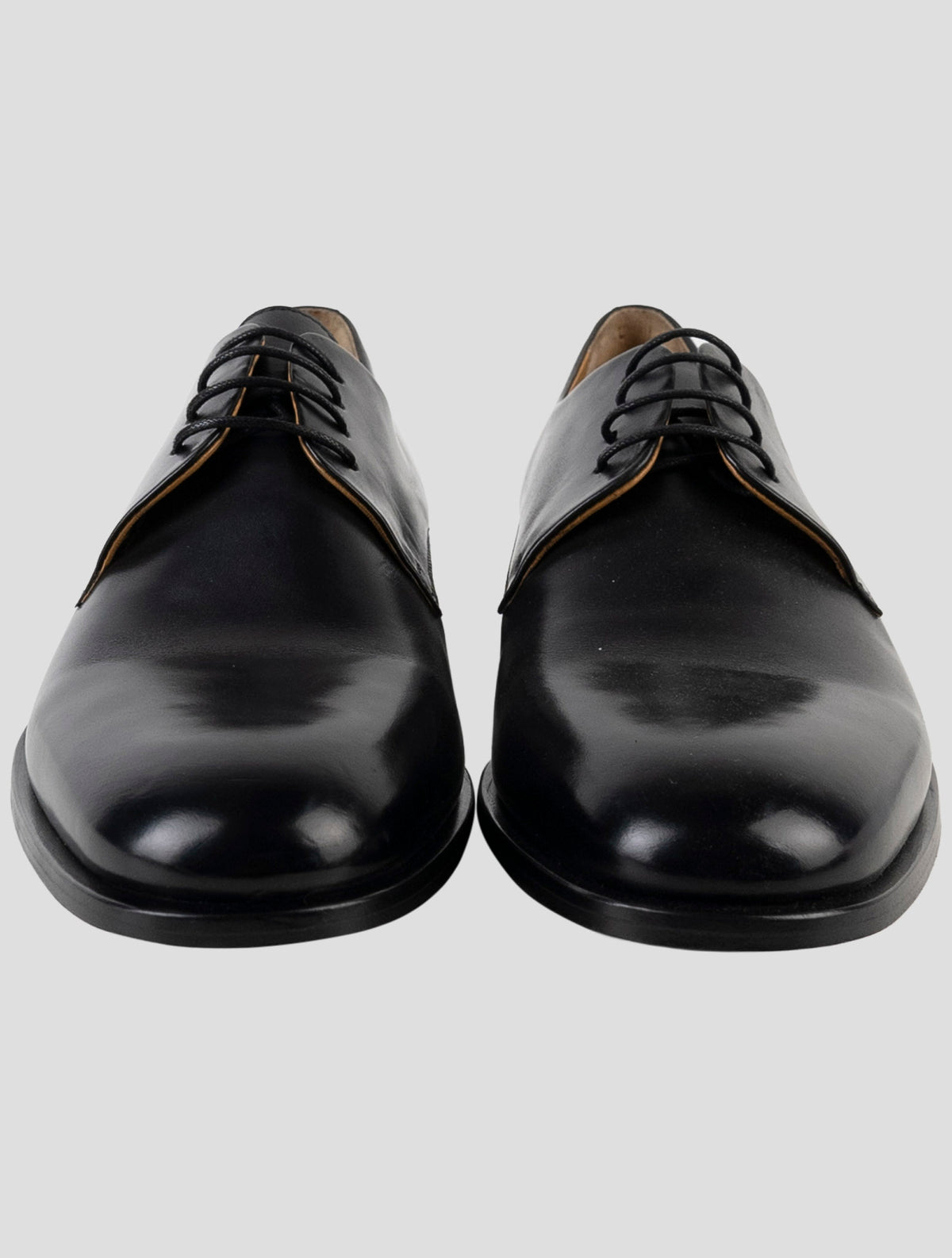 Kiton Handmade Italian Black Leather Oxford Dress Shoes Men 