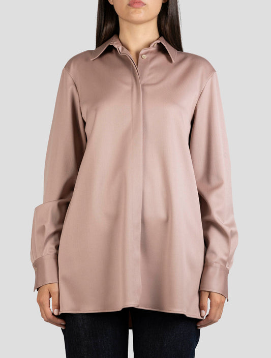 Kiton Pink Virgin Wool Ea Shirt