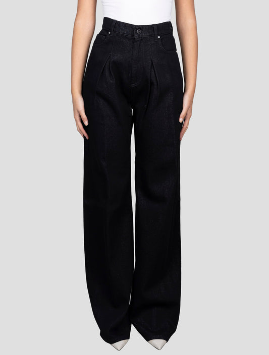 Kiton Black Cotton Pl Viscose Jeans