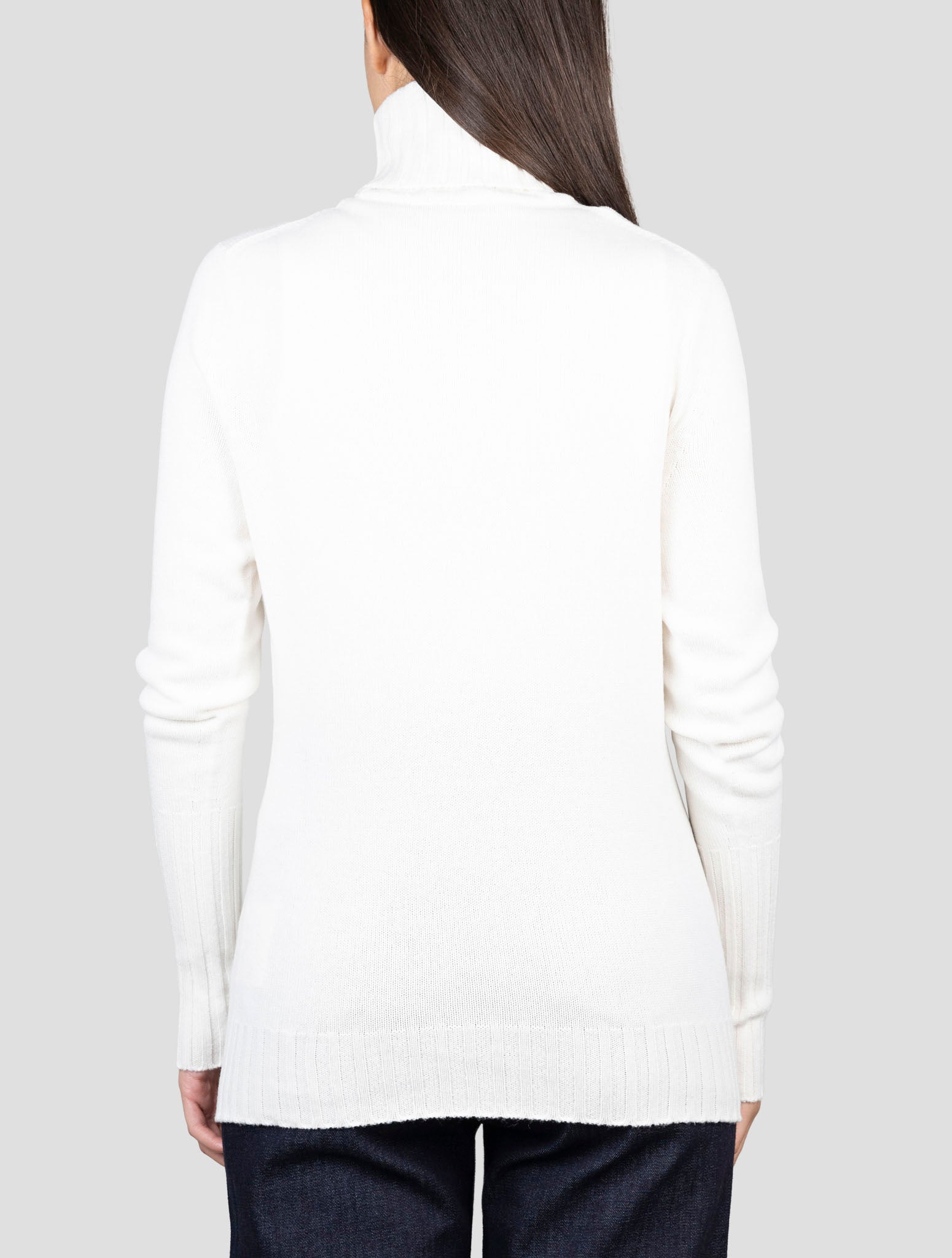 Kiton White Cashmere Sweater Turtleneck