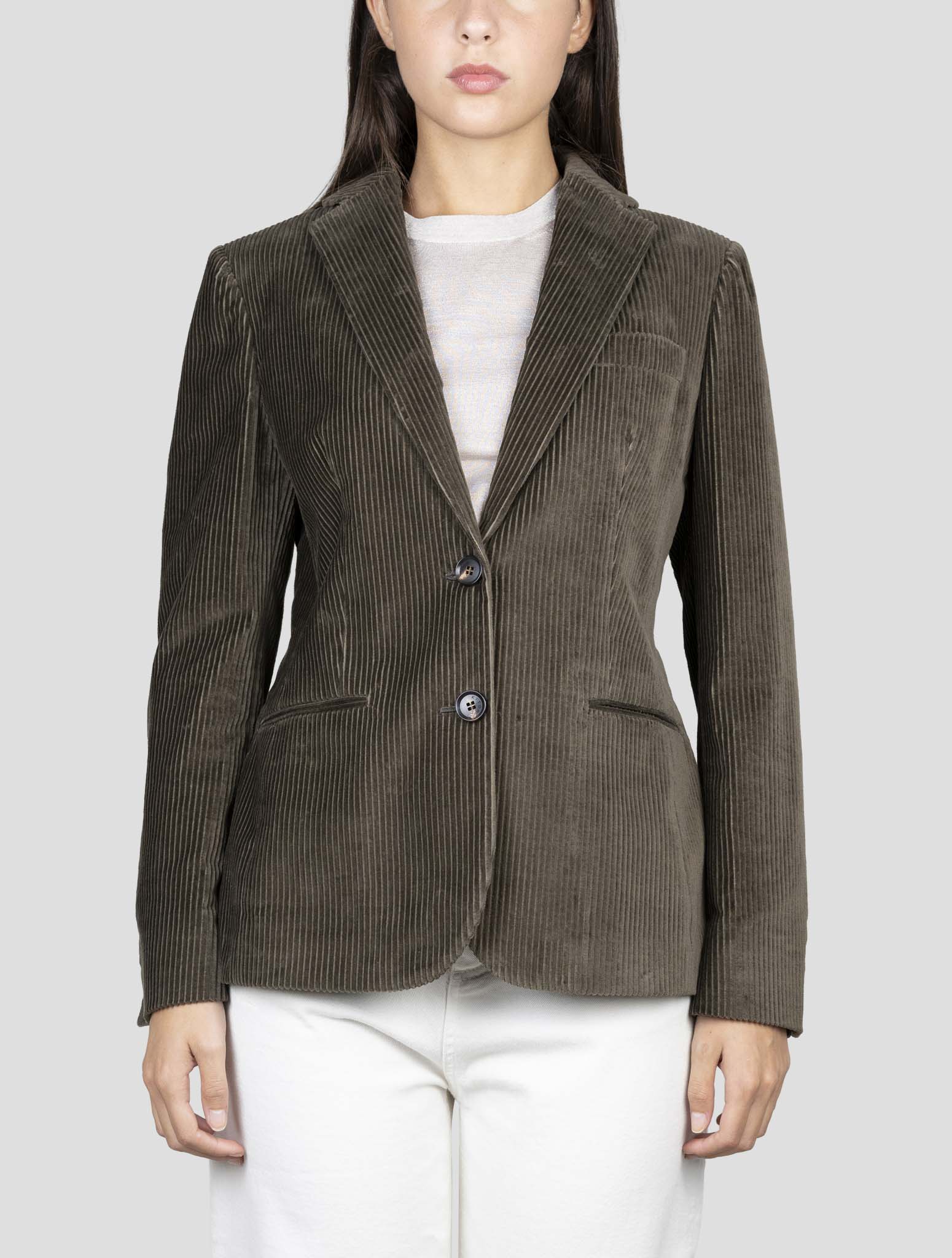 Kiton Brown Cotton Velvet Blazer