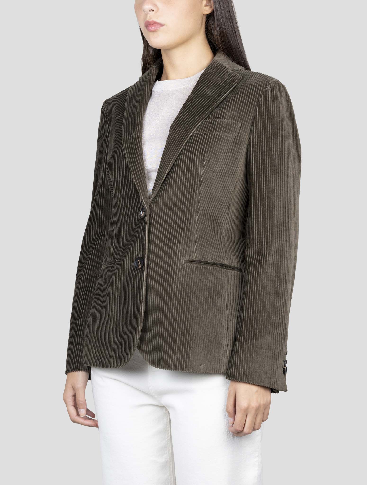 Kiton Brown Cotton Velvet Blazer