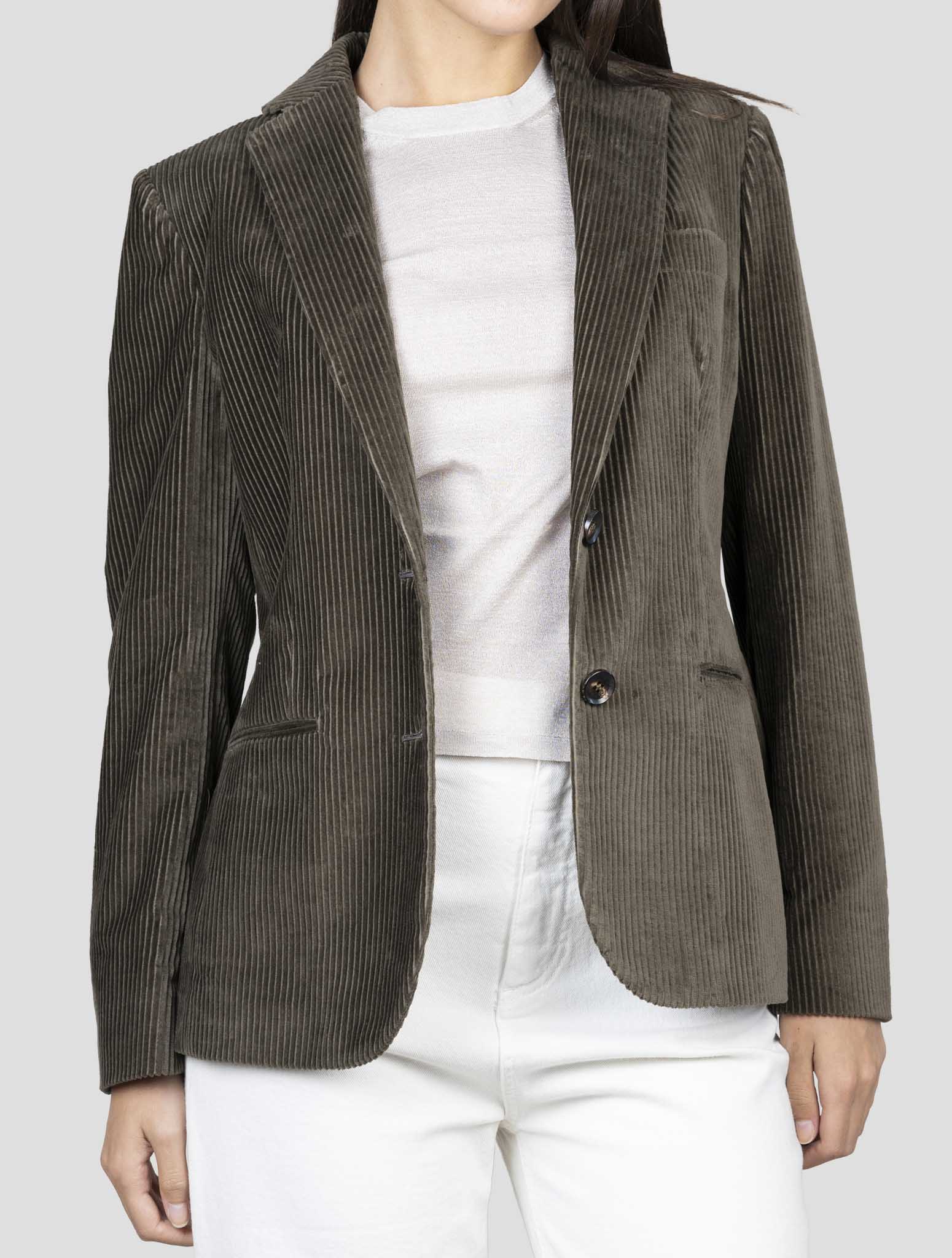 Kiton Brown Cotton Velvet Blazer