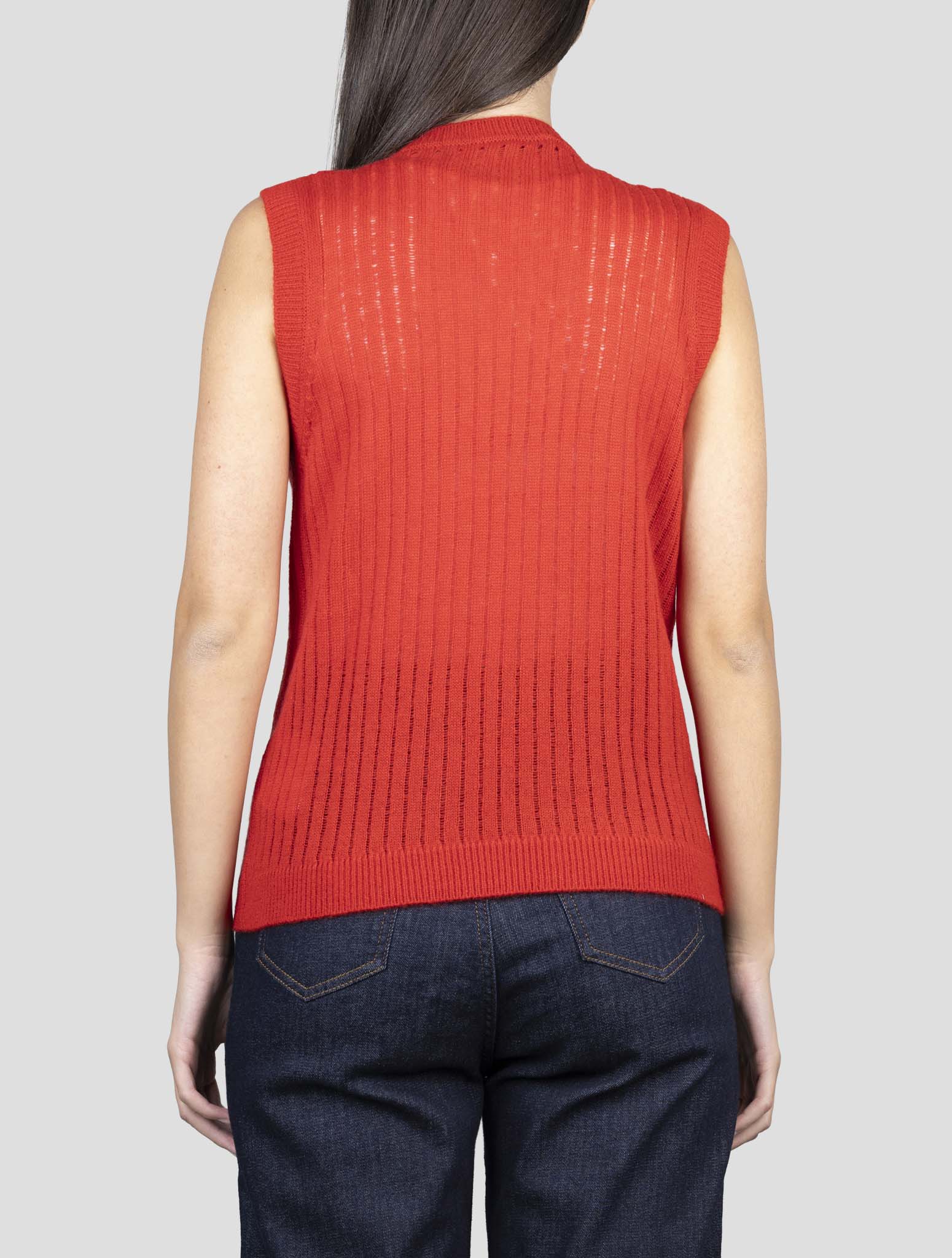 Kiton Red Cashmere Silk Tank Top