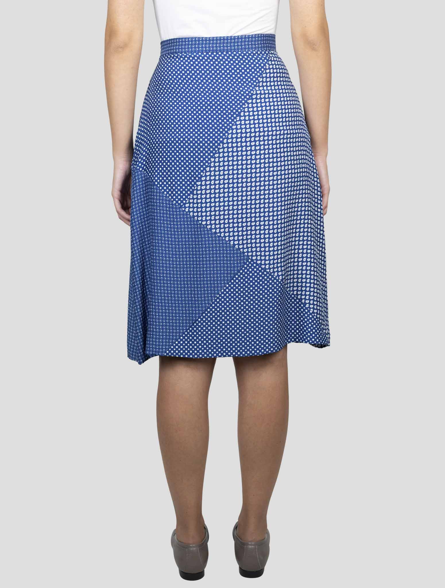 Kiton Blue White Silk Skirt