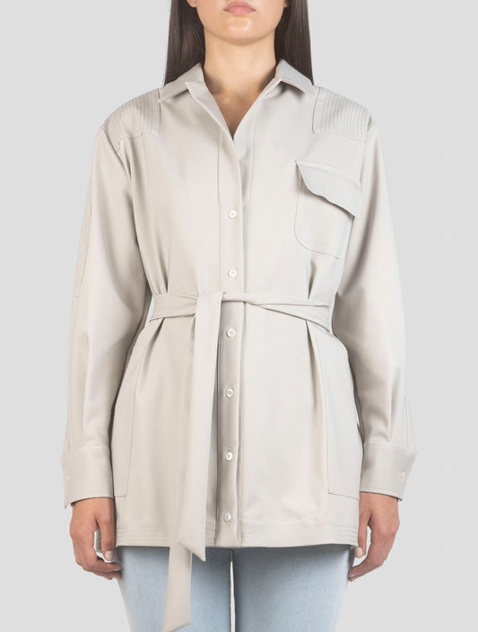 Kiton Gray Cotton Coat
