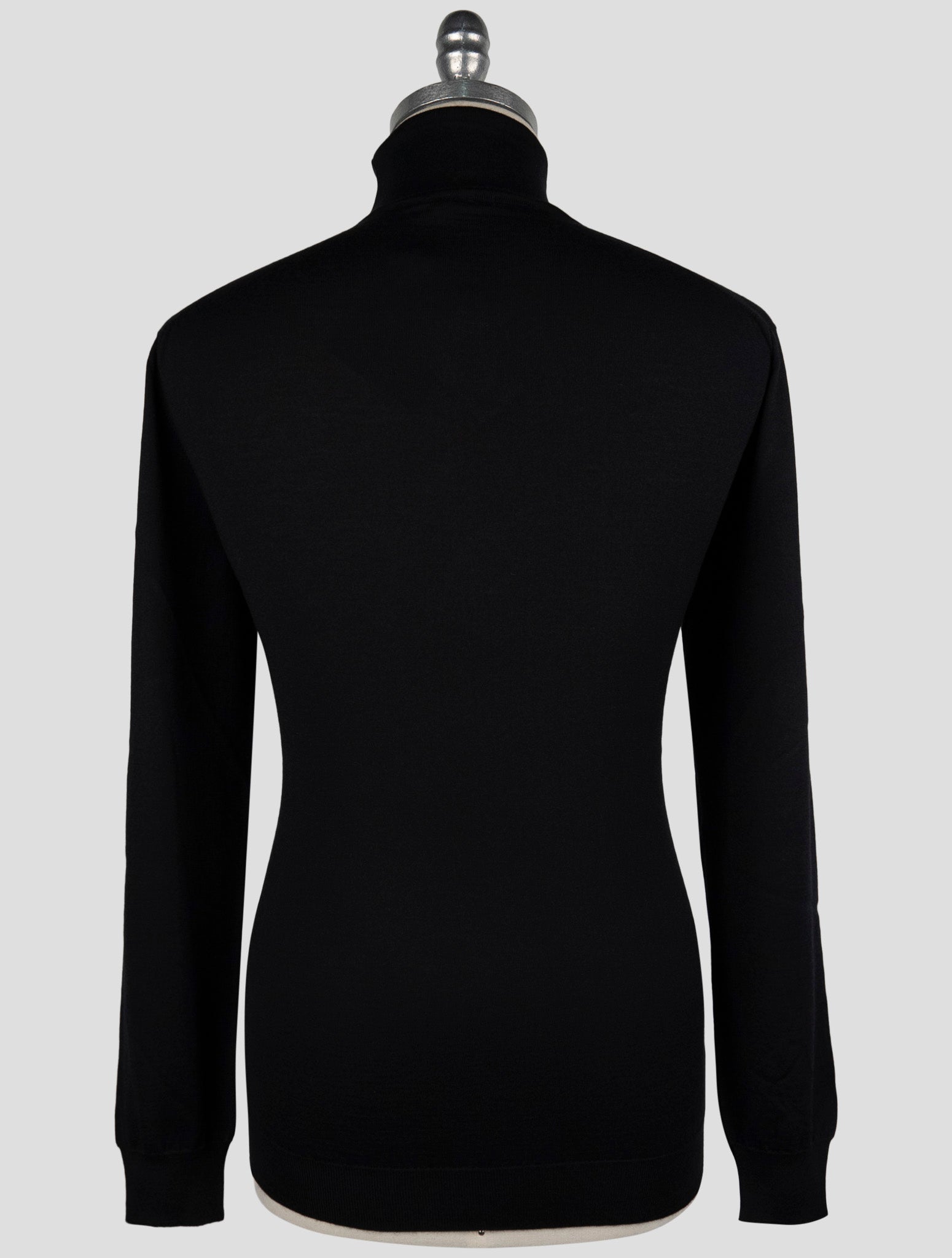 Kiton Black Cashmere Silk Sweater Turtleneck