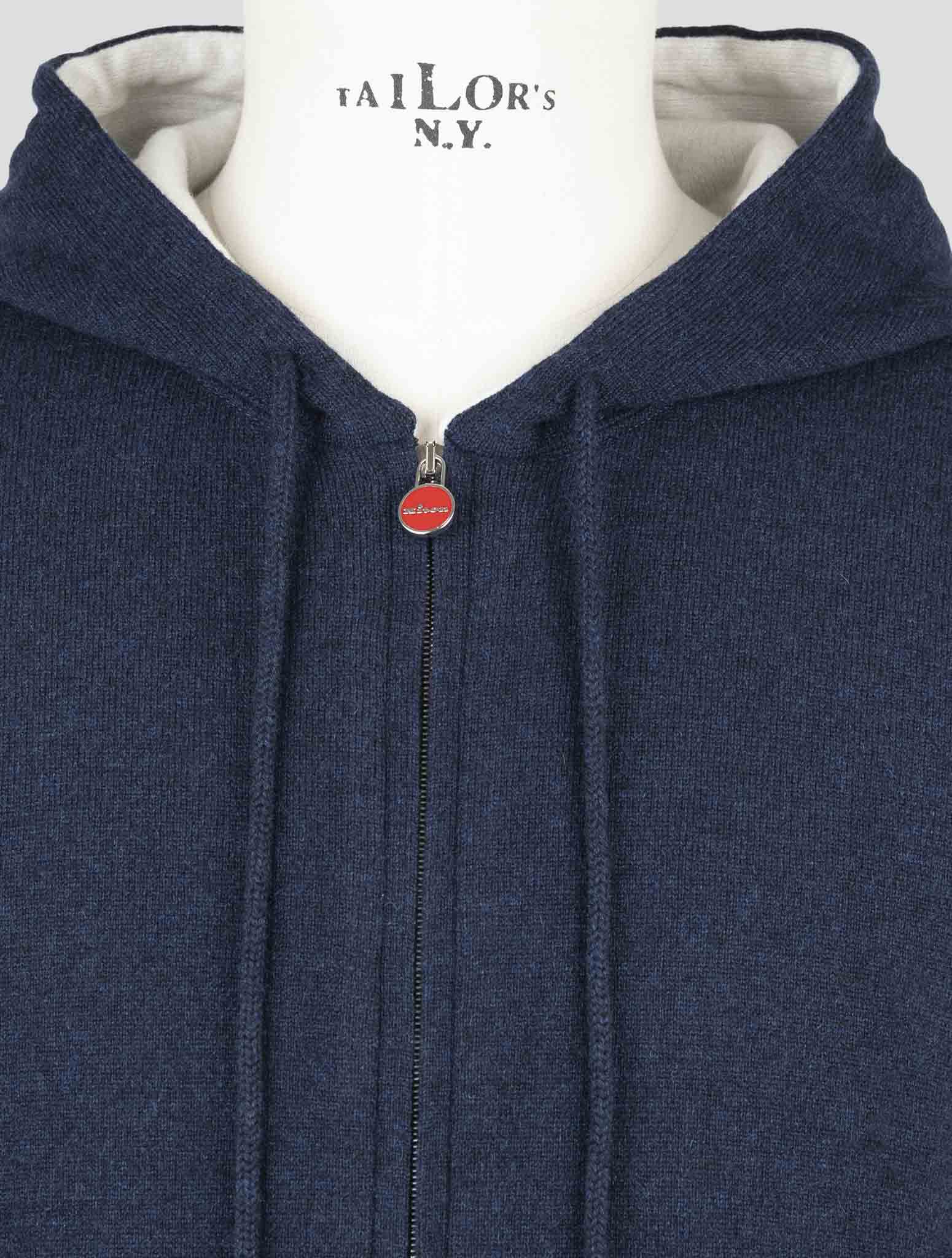 Kiton Blue Cashmere Sweater Full Zip