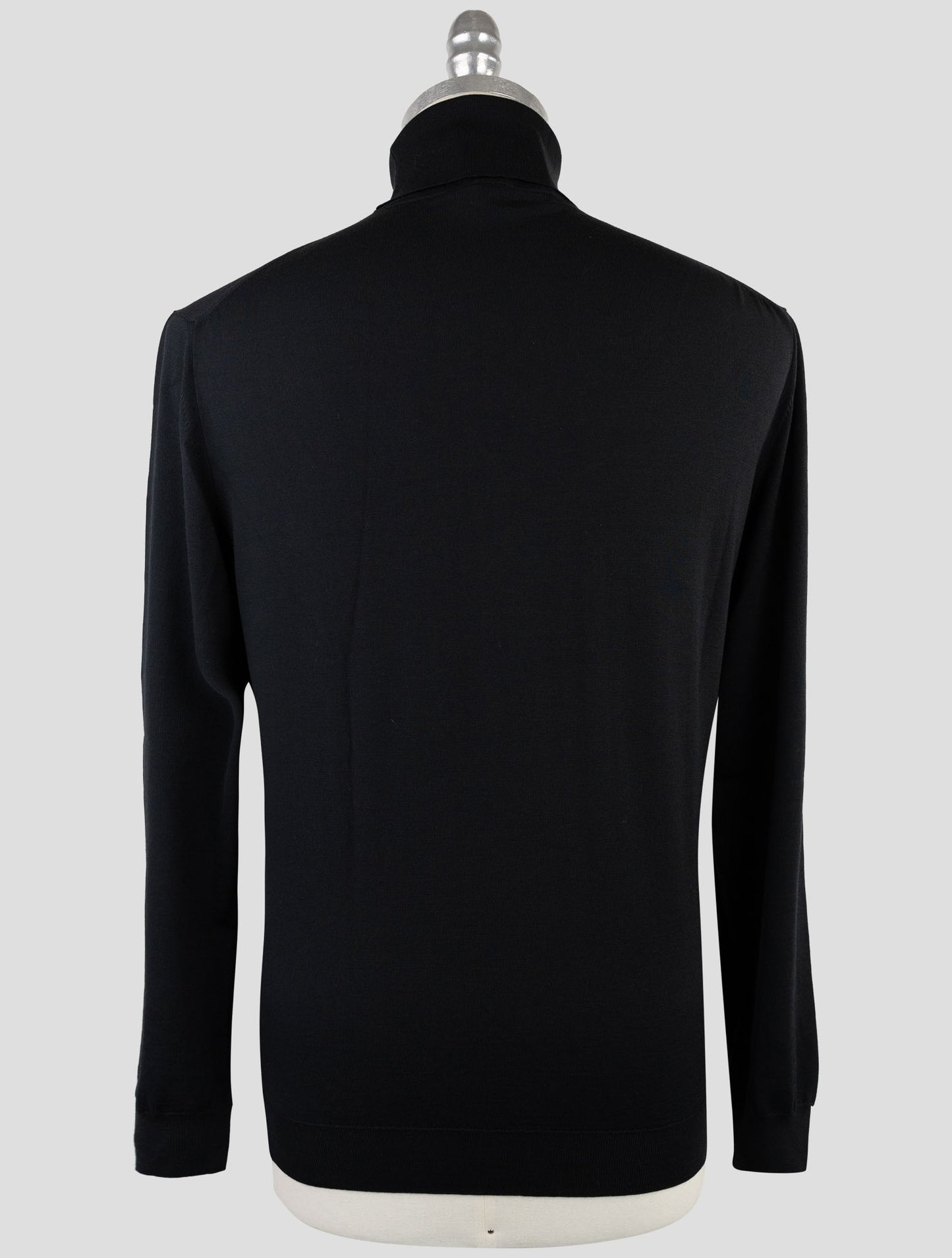 Kiton Dark Blue Cotton Sweater Turtleneck