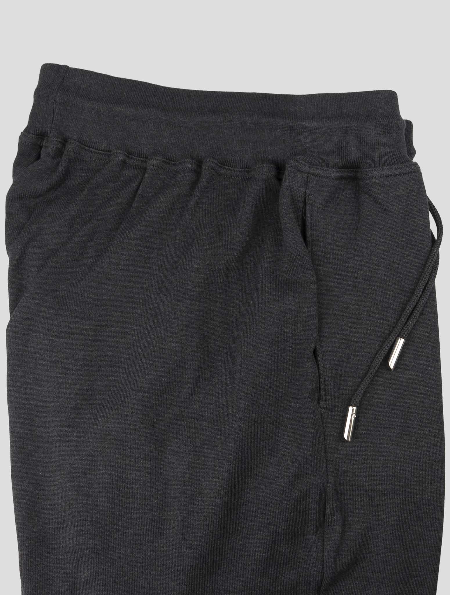 Kiton Dark Gray Cotton Jogging Pants