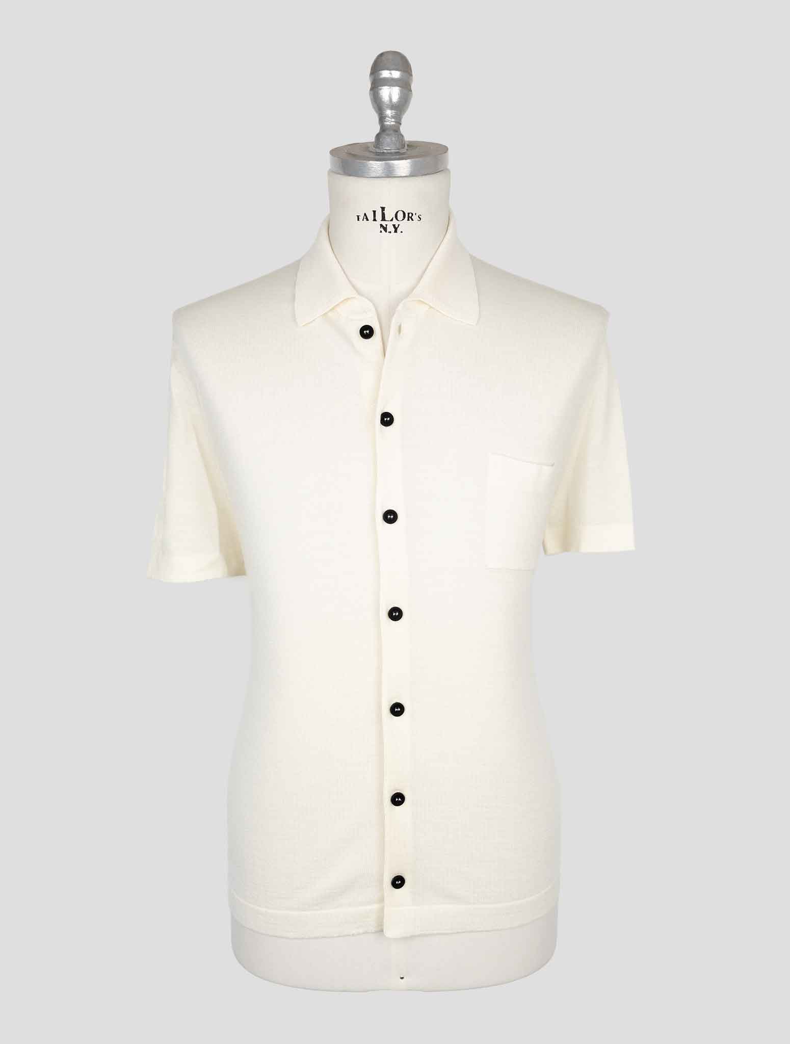 Kiton Knt White Virgin Wool Silk Shirt
