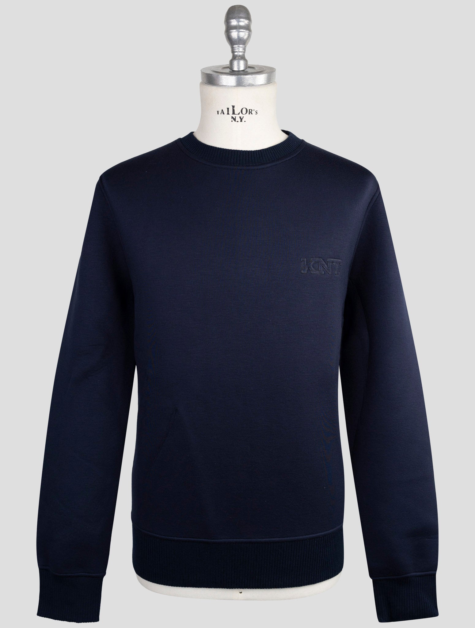 Kiton Knt Blue Cotton Sweater Crewneck