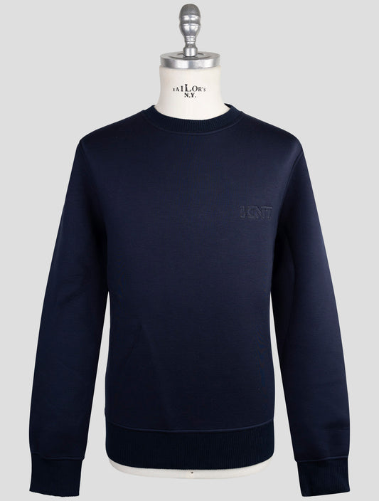 Kiton Knt Blue Cotton Sweater Crewneck