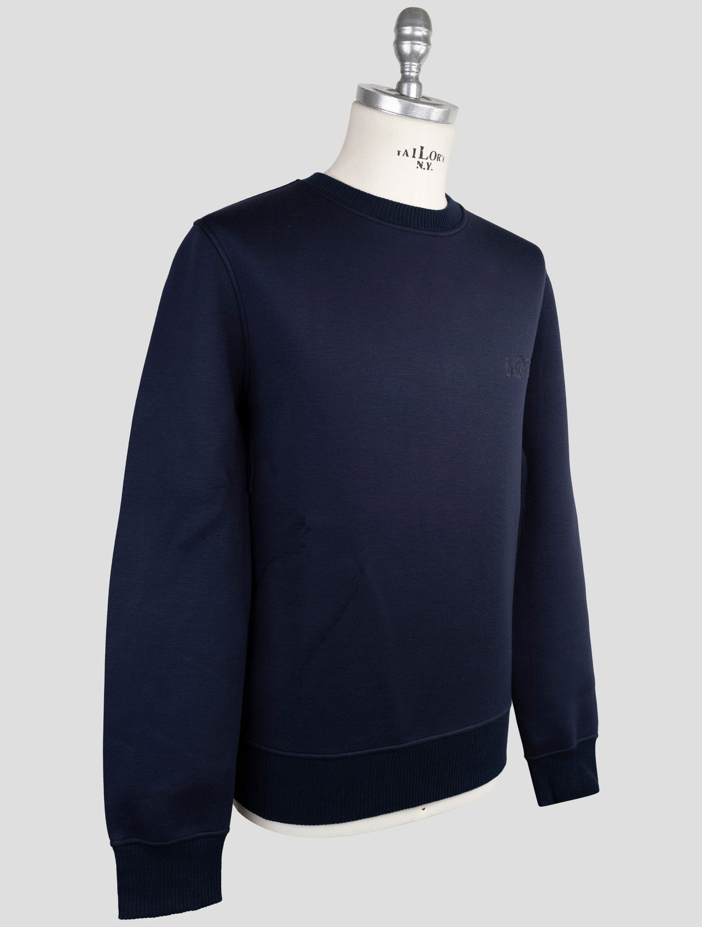 Kiton Knt Blue Cotton Sweater Crewneck