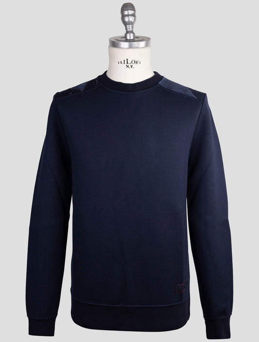 Kiton Knt Blue Viscose Ea Sweater Crewneck