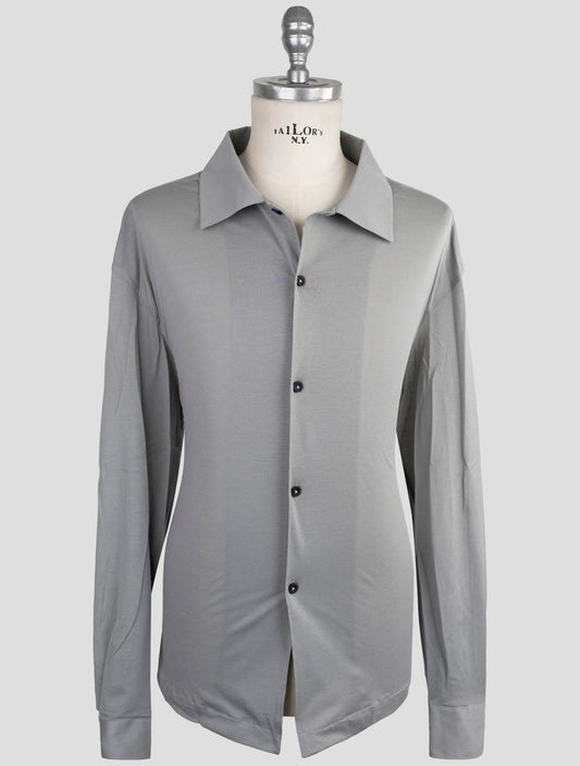 Kiton Knt Gray Cotton Shirt