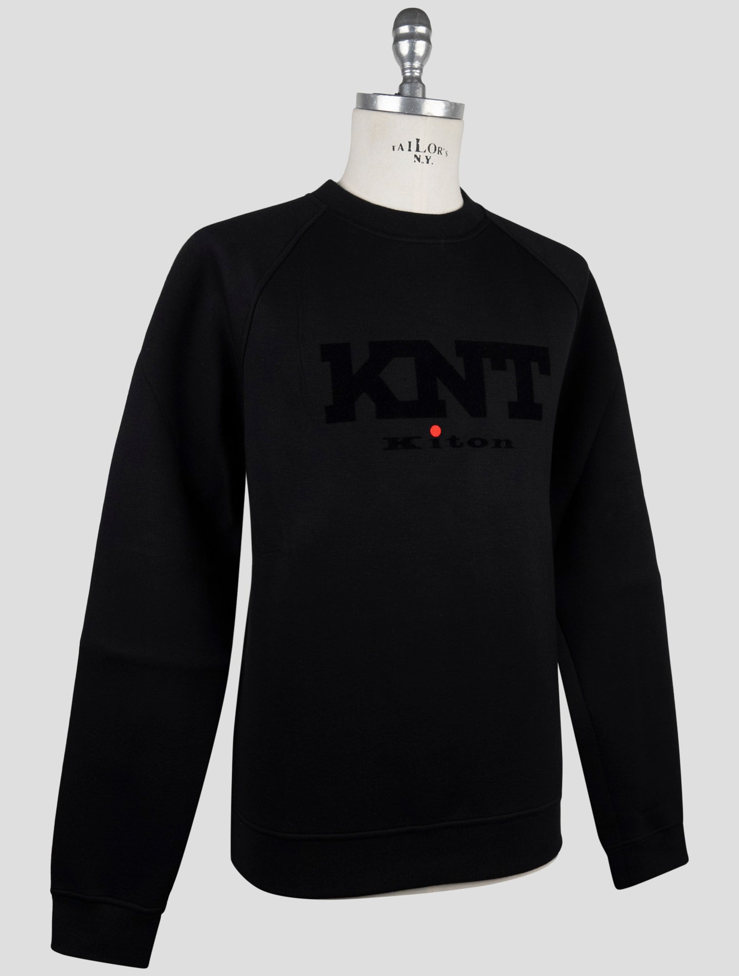 Kiton Knt Black Cotton Sweater Crewneck
