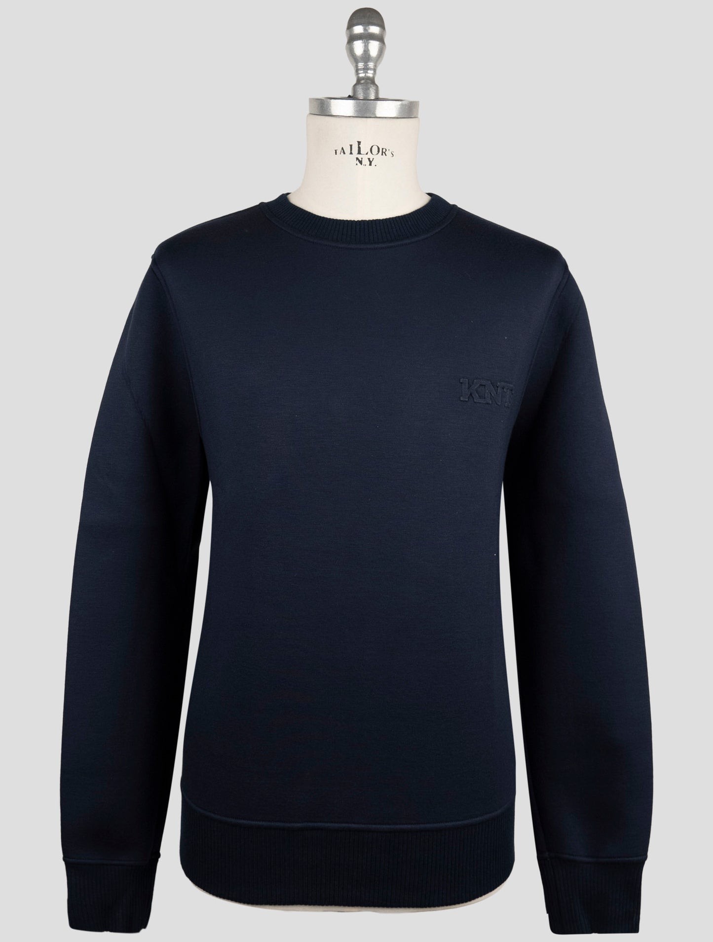 Kiton Knt Blue Cotton Sweater Crewneck