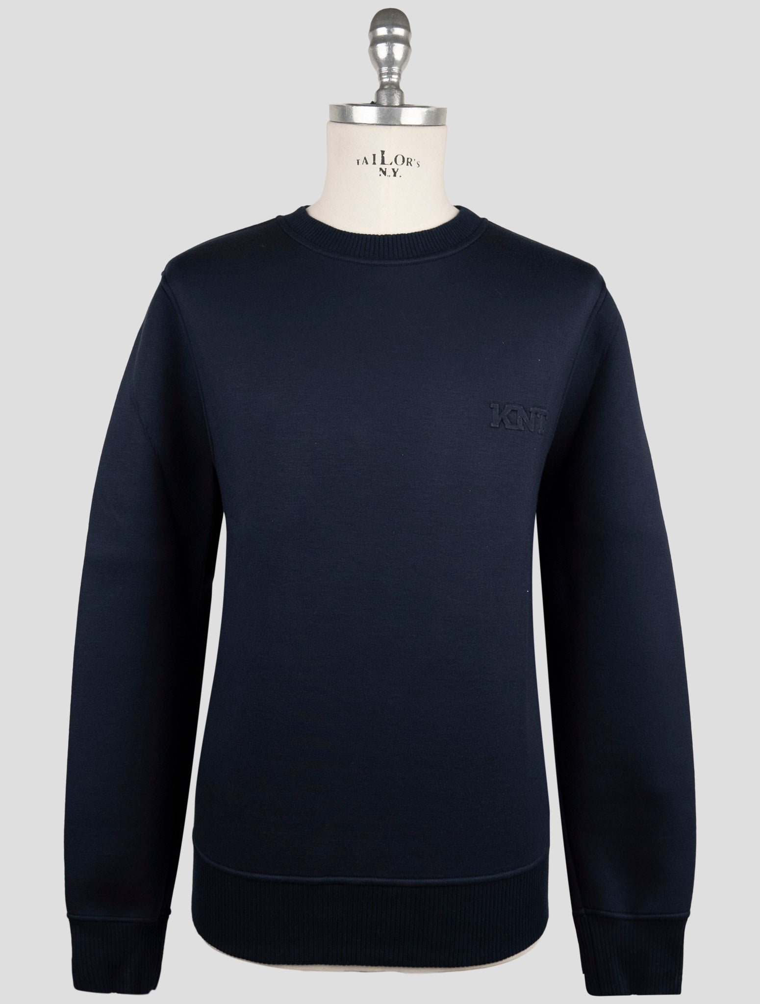 Kiton Knt Blue Cotton Sweater Crewneck