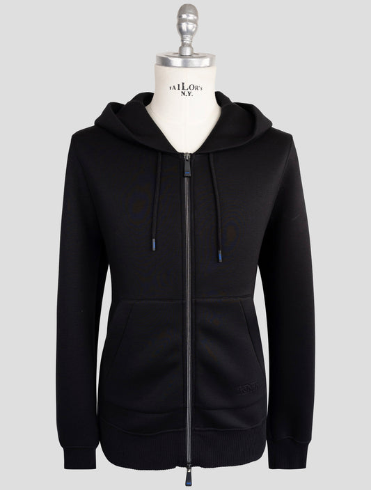 Kiton Knt Black Viscose Ea Sweater Full Zip