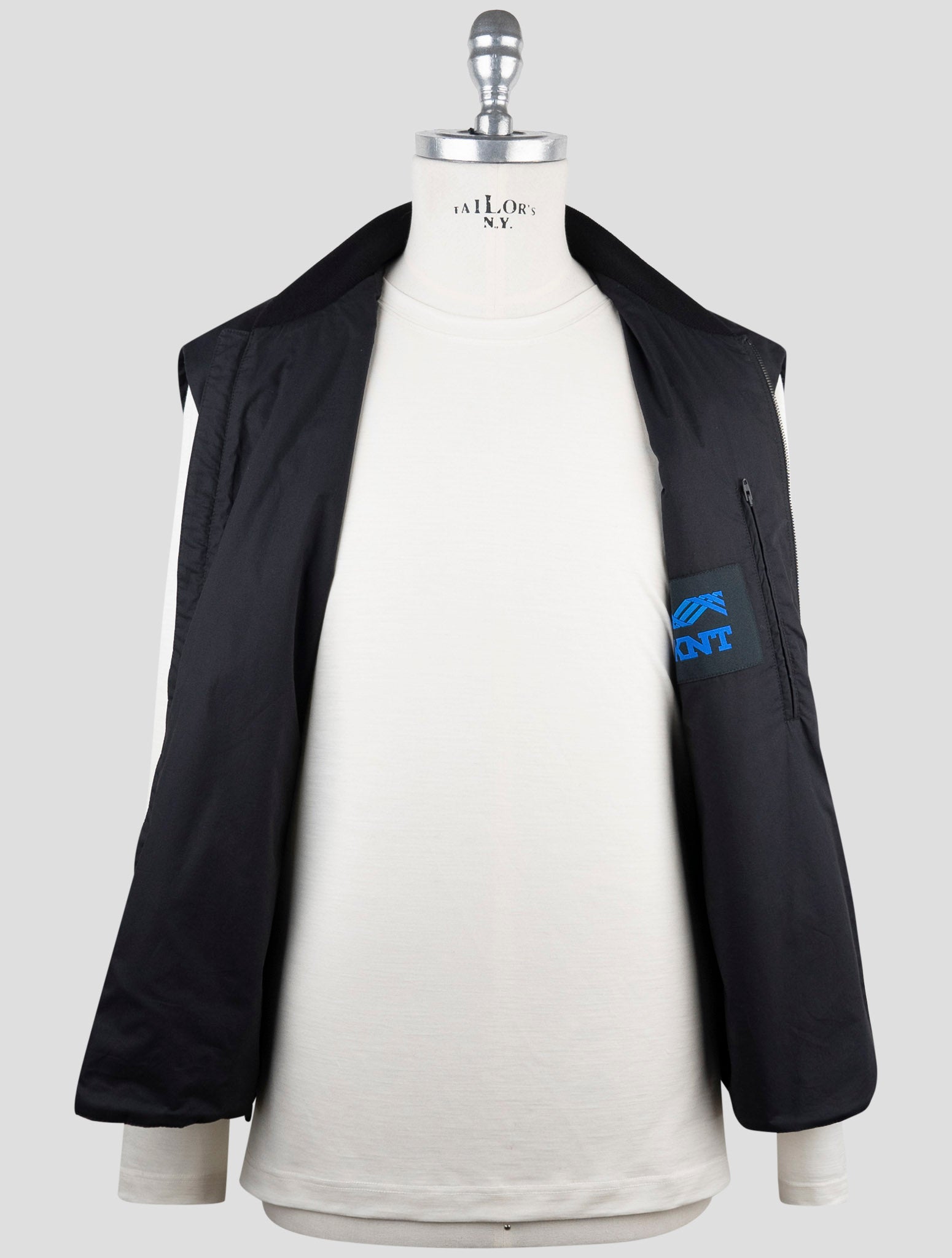 Kiton Knt Black Cotton Coat Gilet