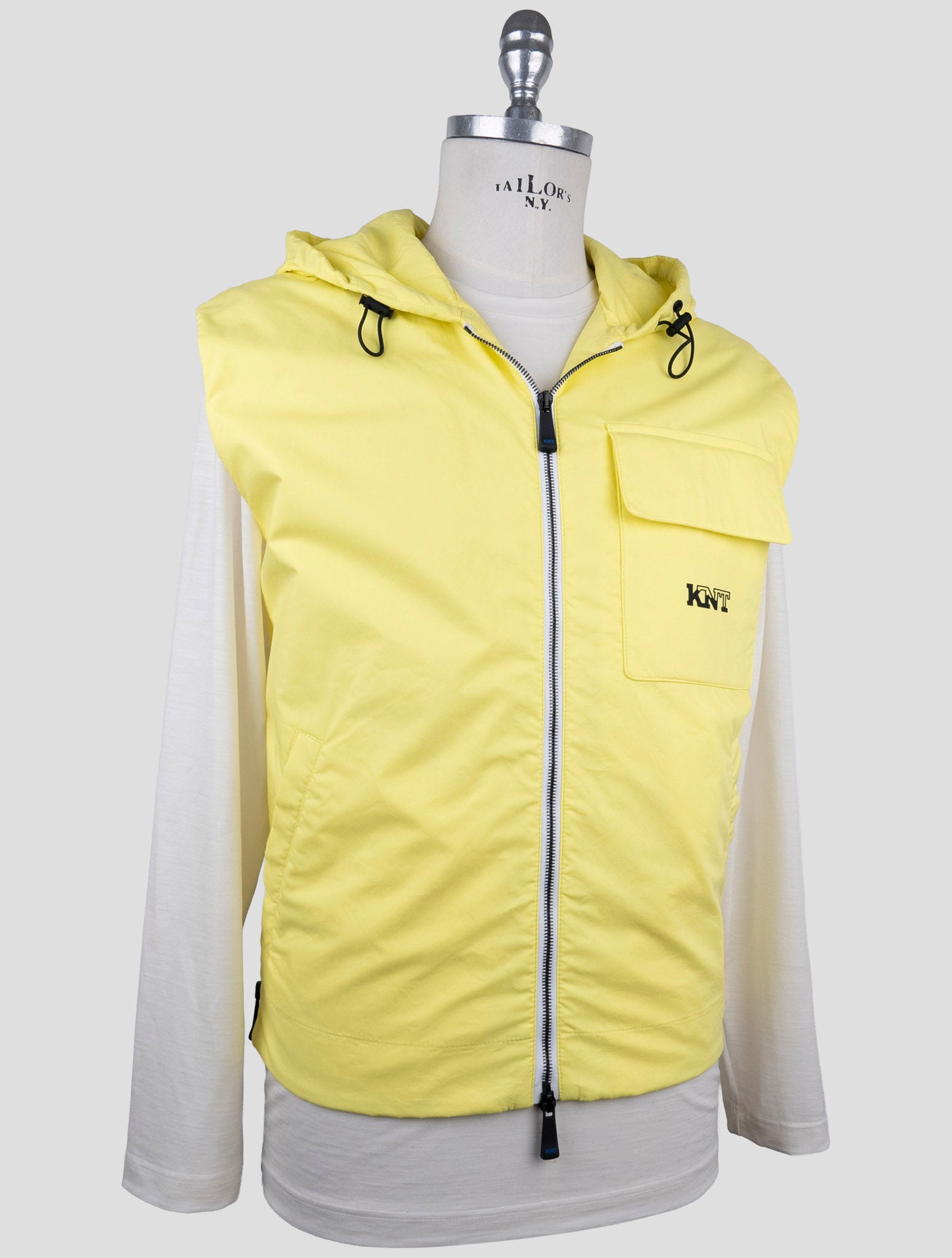 Kiton Knt Yellow Cotton Coat Gilet